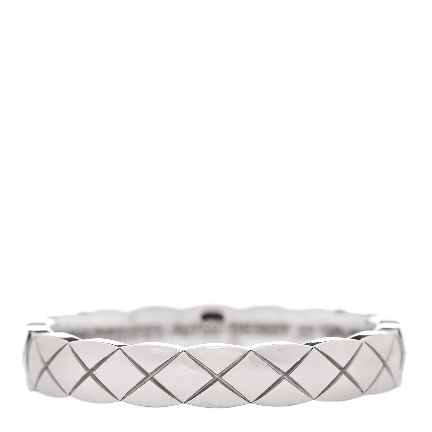 Chanel 18K White Gold Mini Coco Crush Ring 53 6.25 1 of 5
