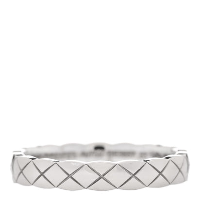Chanel 18K White Gold Mini Coco Crush Ring 53 6.25 1 of 5