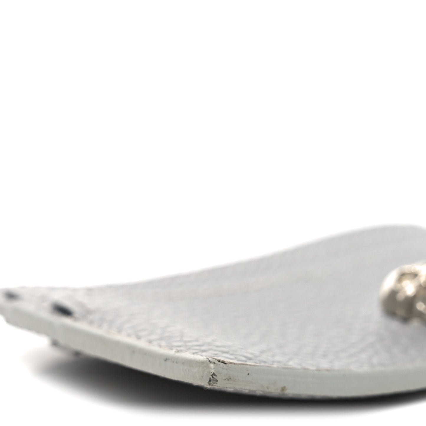 Grained Calfskin Skull Card Holder Grey