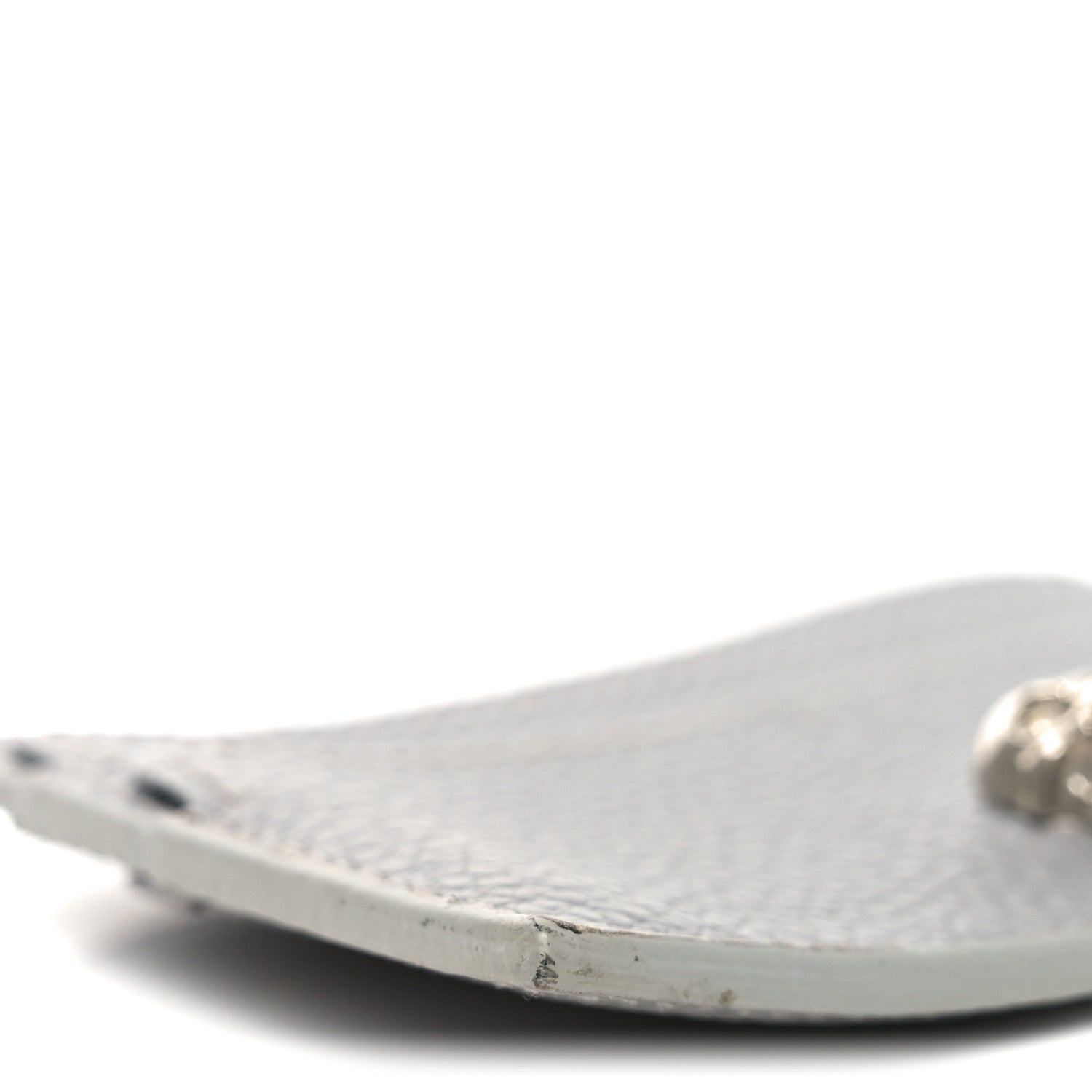 Alexander McQueen Grained Calfskin Skull Card Holder Grey 7 of 9