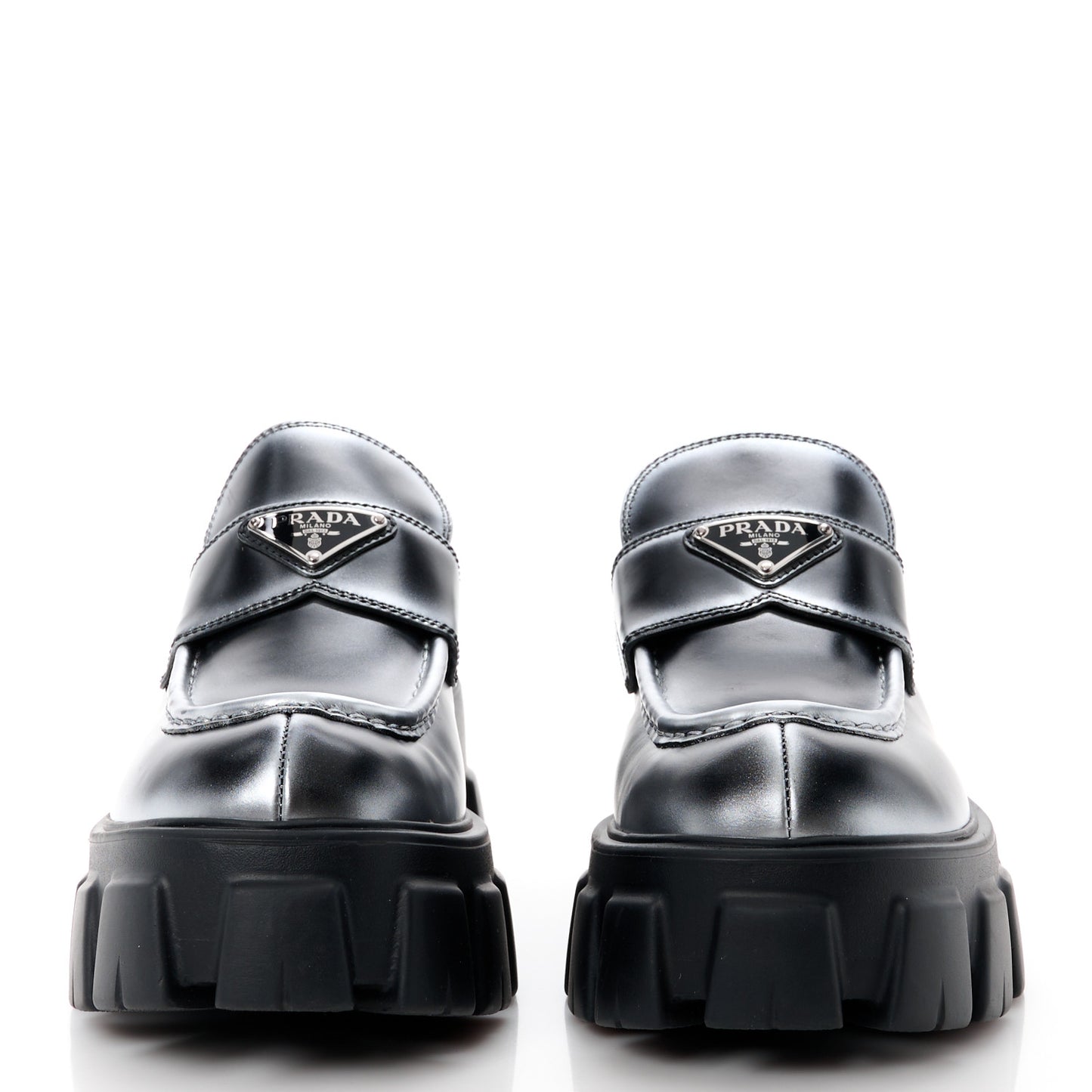 Spazzolato Rois Triangle Monolith 55mm Loafers 39.5 Black Argento