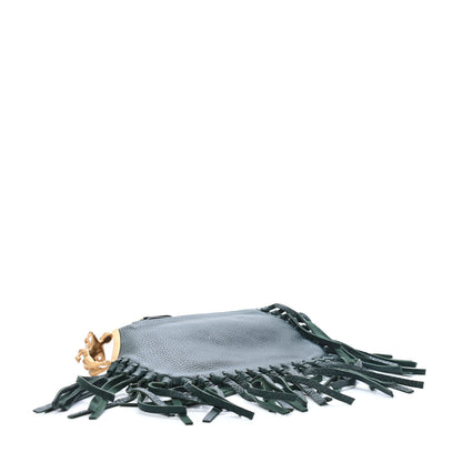Valentino Garavani Calfskin C-Rockee Sagittarius Fringe Clutch Light Emerald 3 of 4
