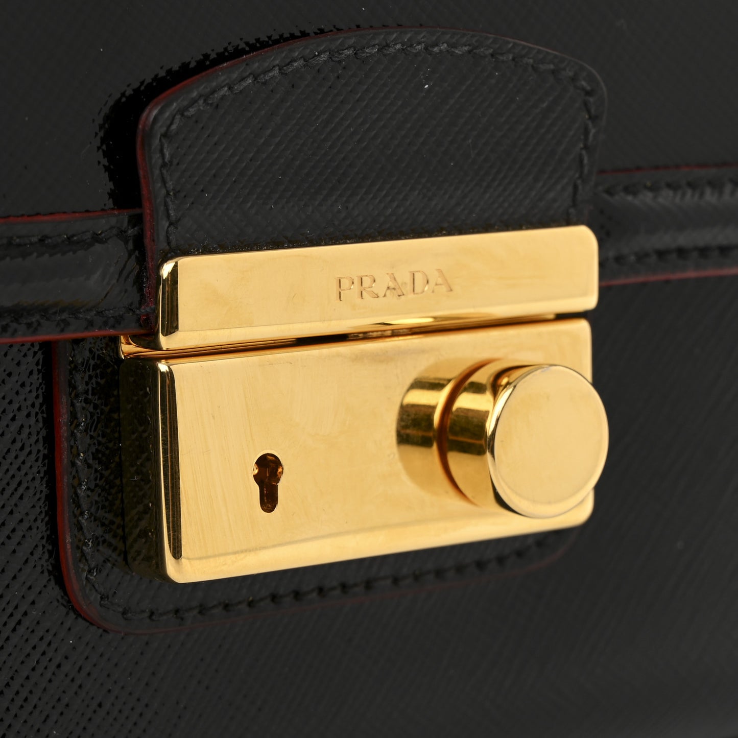 Saffiano Vernice Sound Shoulder Bag Black