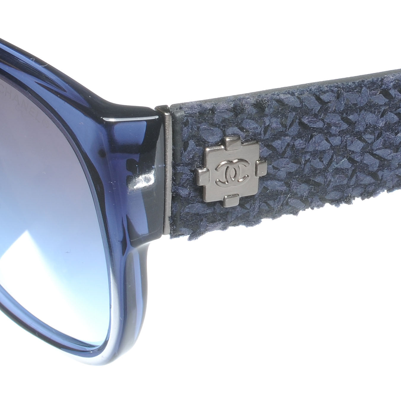 Chanel Acetate Tweed Boy Sunglasses Navy 4 of 6