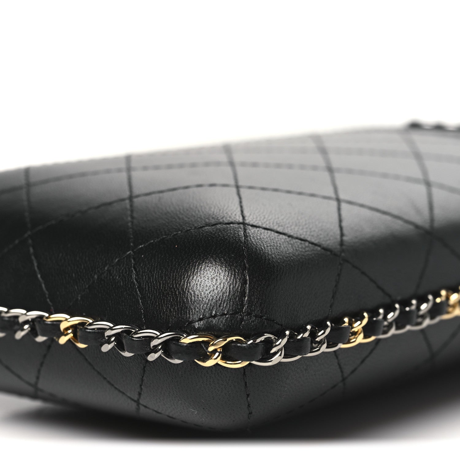 Chanel Lambskin Quilted Chain Around Phone Holder Black 10 of 10