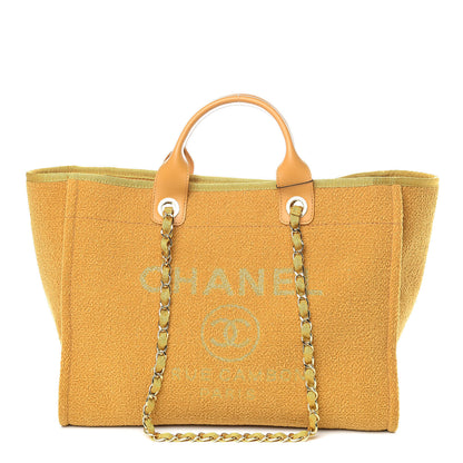 Chanel Lurex Boucle Medium Deauville Tote Yellow 1 of 10