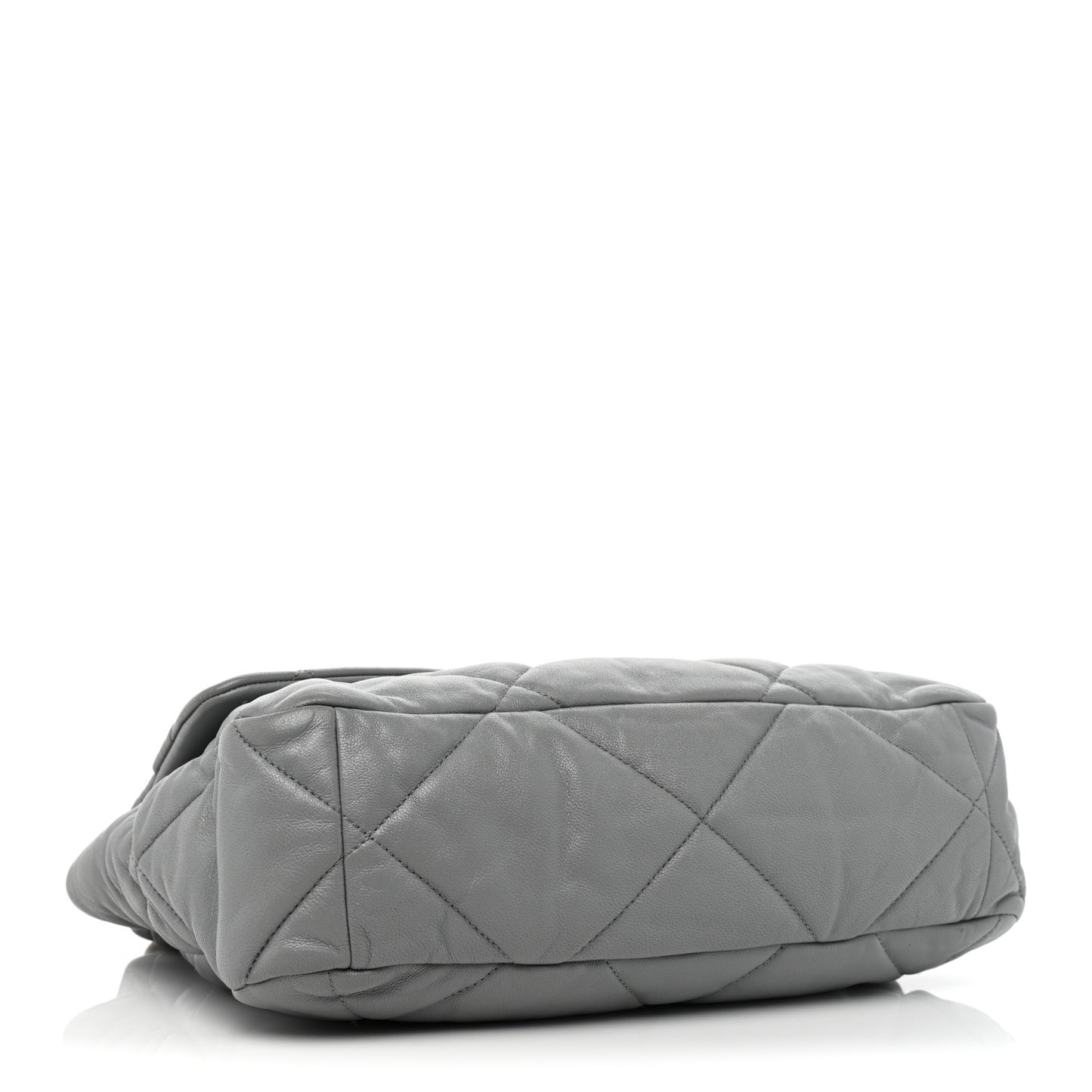 Lambskin Quilted Large Chanel 19 Flap Grey