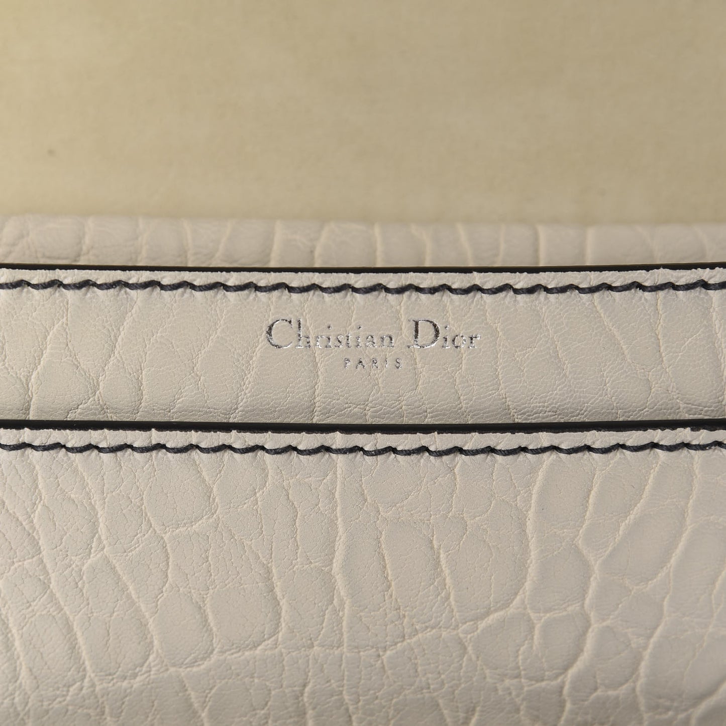 Canyon Grained Lambskin J'Adior Chain Flap Bag Off White