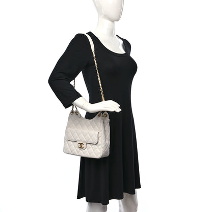 Chanel Caviar Quilted Wavy CC Hobo White 2 of 10