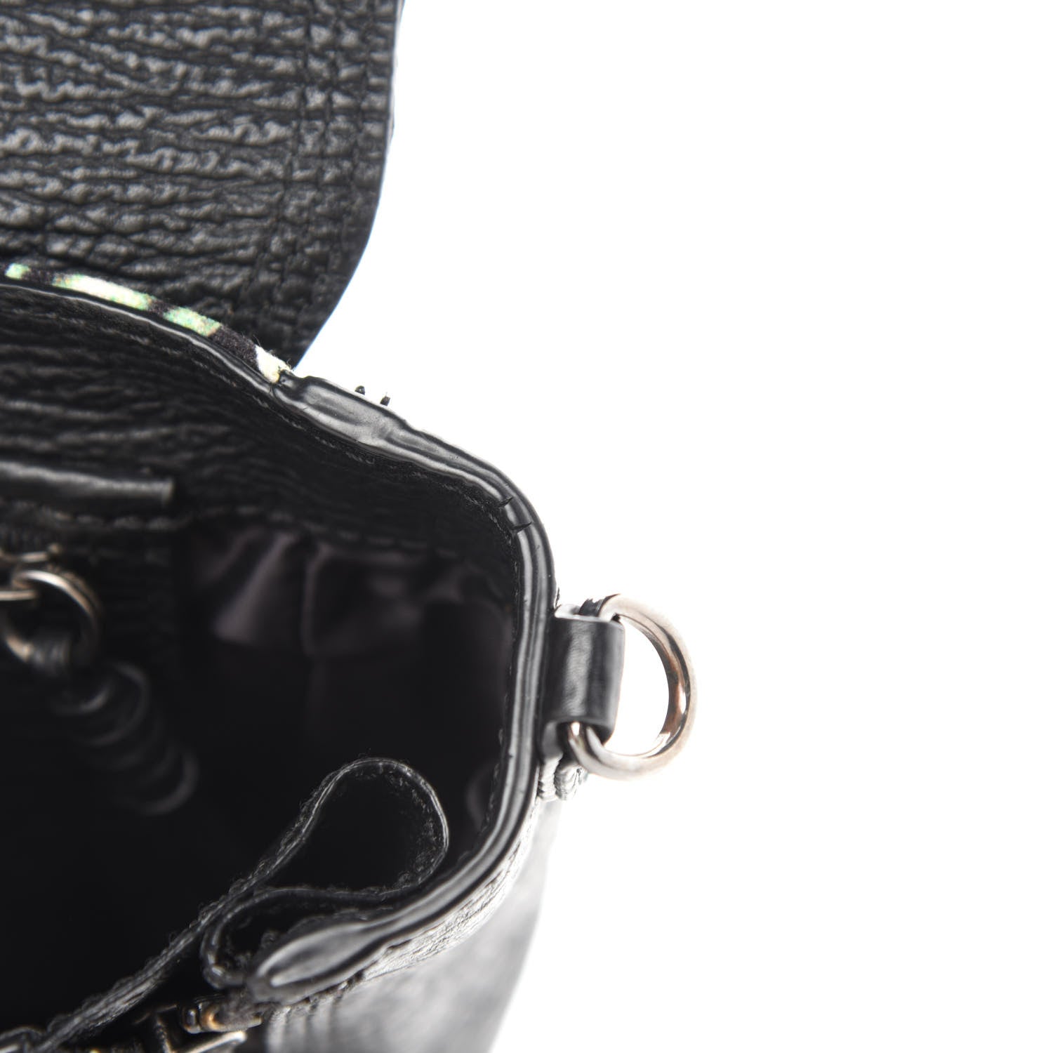 3.1 Phillip Lim Textured Calfskin Canvas Mini Floral Pashli Satchel Black Multicolor 11 of 12