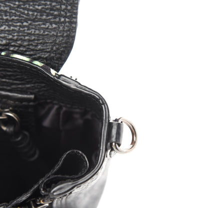 3.1 Phillip Lim Textured Calfskin Canvas Mini Floral Pashli Satchel Black Multicolor 11 of 12