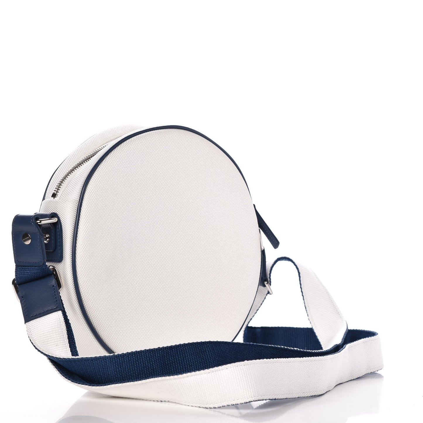 Canvas Rubber Circle Airline Messenger Bag White Blue