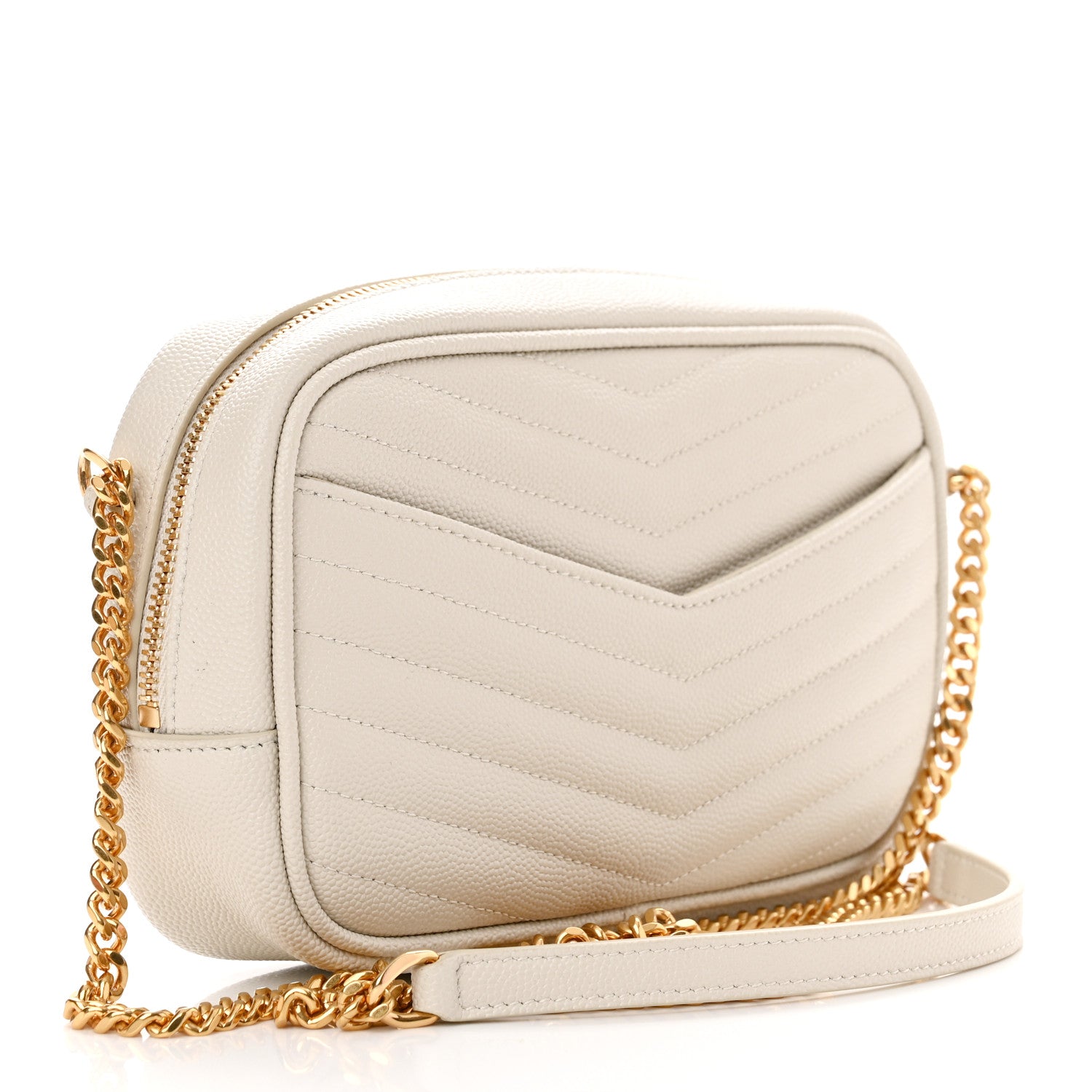 Saint Laurent Grain De Poudre Matelasse Monogram Mini Lou Camera Bag Crema Soft 3 of 10