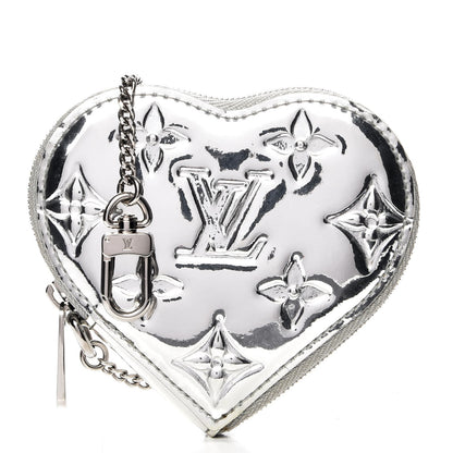 Louis Vuitton Monogram Miroir Heart Coin Purse Silver 1 of 9