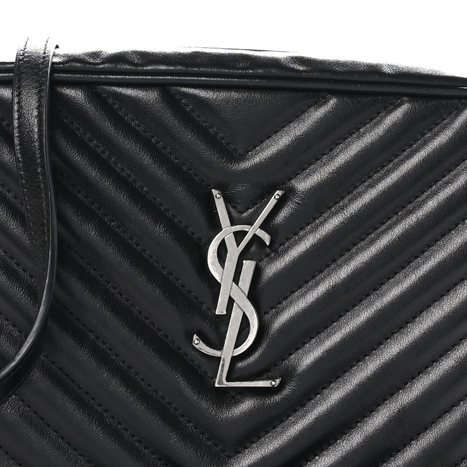 Saint Laurent Calfskin Matelasse Monogram Lou Camera Bag Black 8 of 11