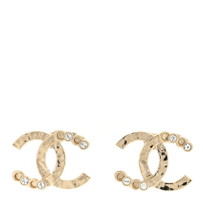 Chanel Crystal CC Earrings Gold 1 of 4