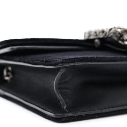 Gucci Suede Super Mini Dionysus Shoulder Bag Black 9 of 11