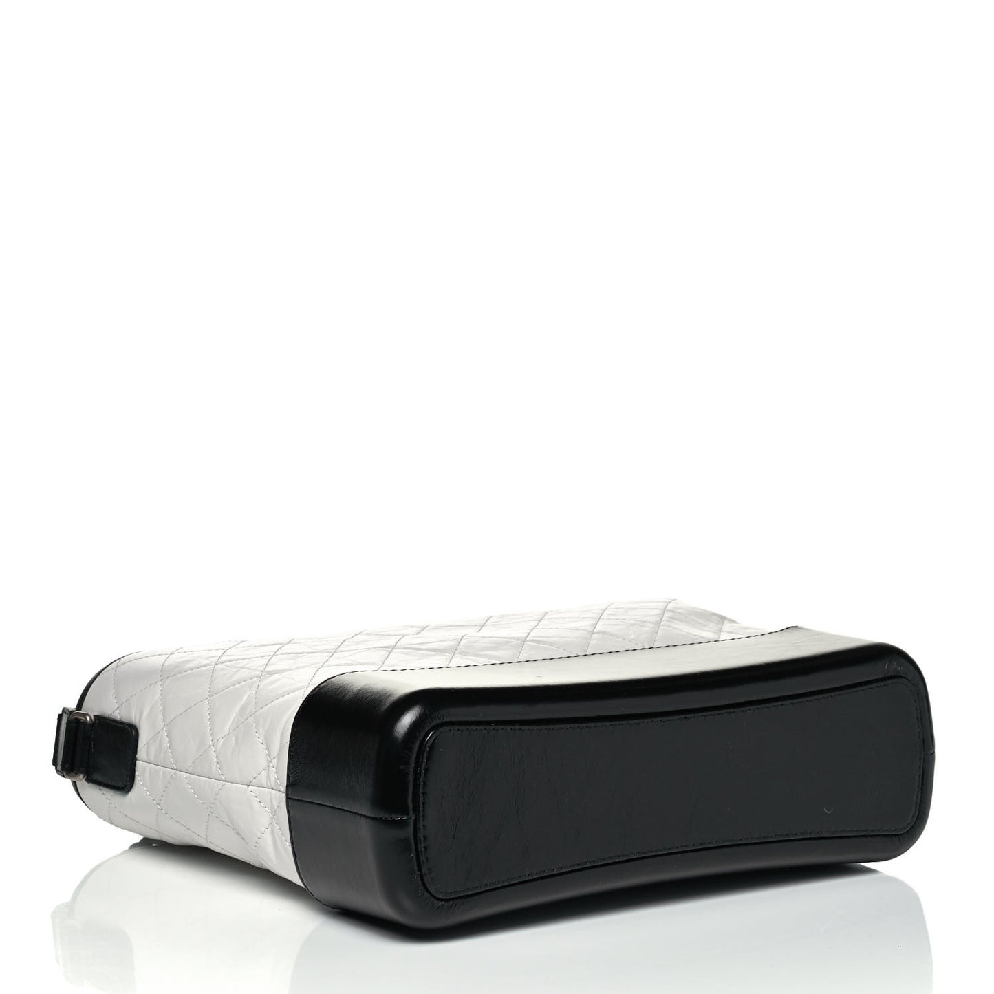 Aged Calfskin Quilted Large Gabrielle Hobo White Black