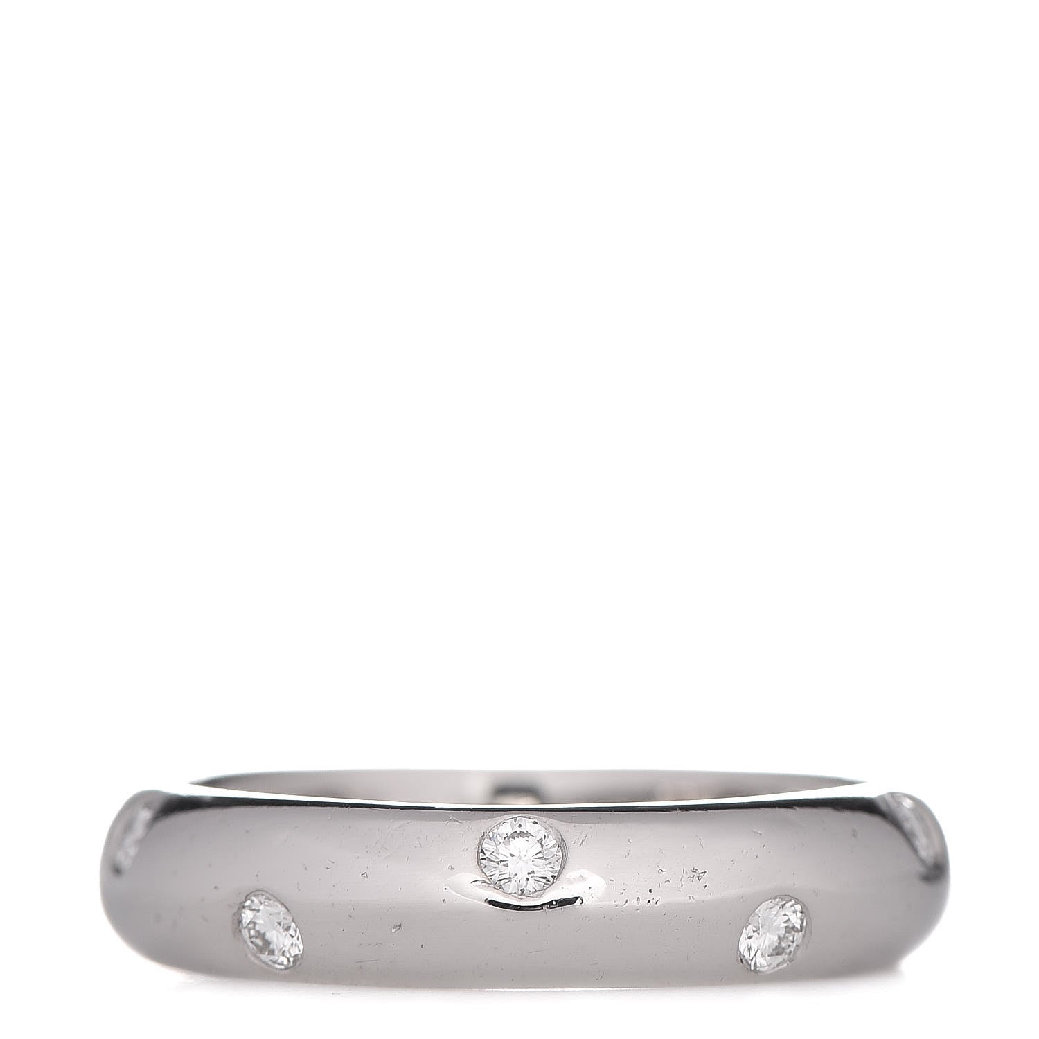 Tiffany Platinum Diamond 4mm Etoile Band Ring 50 5.5 1 of 5