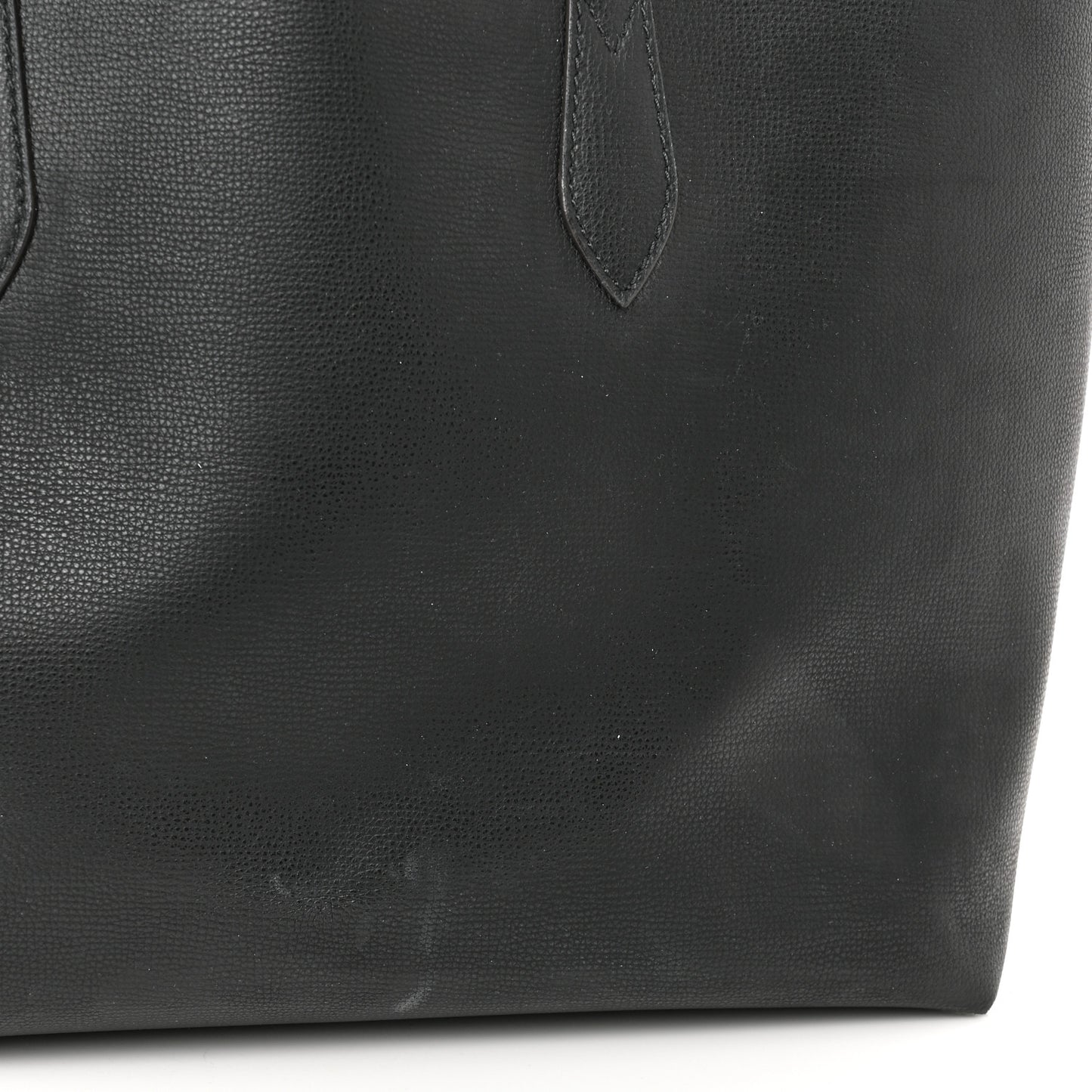Grainy Calfskin Haymarket Check Medium Reversible Tote Black