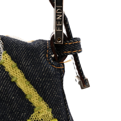 Fendi Denim Flower Applique Baguette Blue 11 of 11