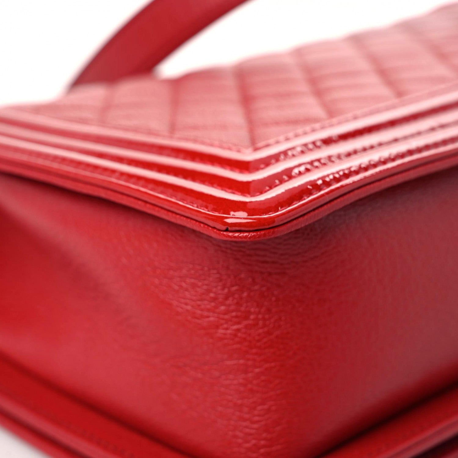 Chanel Patent Goatskin Quilted New Medium Boy Flap Red 10 of 11