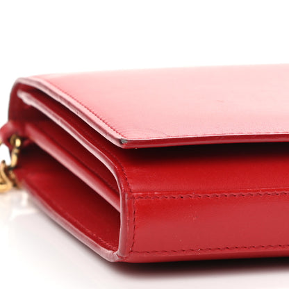 Saint Laurent Smooth Calfskin Classic Monogram Kate Wallet On Chain Red 9 of 14