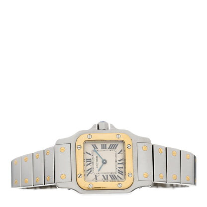 Cartier Stainless Steel 18K Yellow Gold 24mm Santos De Cartier Galbee Quartz Watch 2 of 4