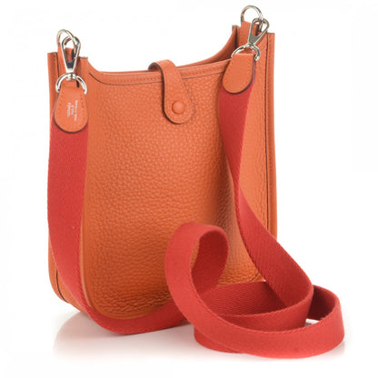 Hermes Taurillon Clemence Amazone Evelyne TPM Orange Rouge Pivoine 3 of 7
