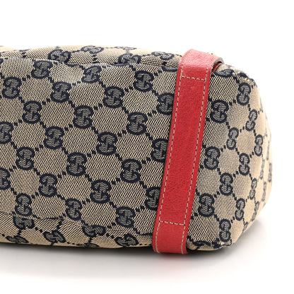 Gucci Monogram Medium Abbey Shoulder Bag Navy Red 10 of 16