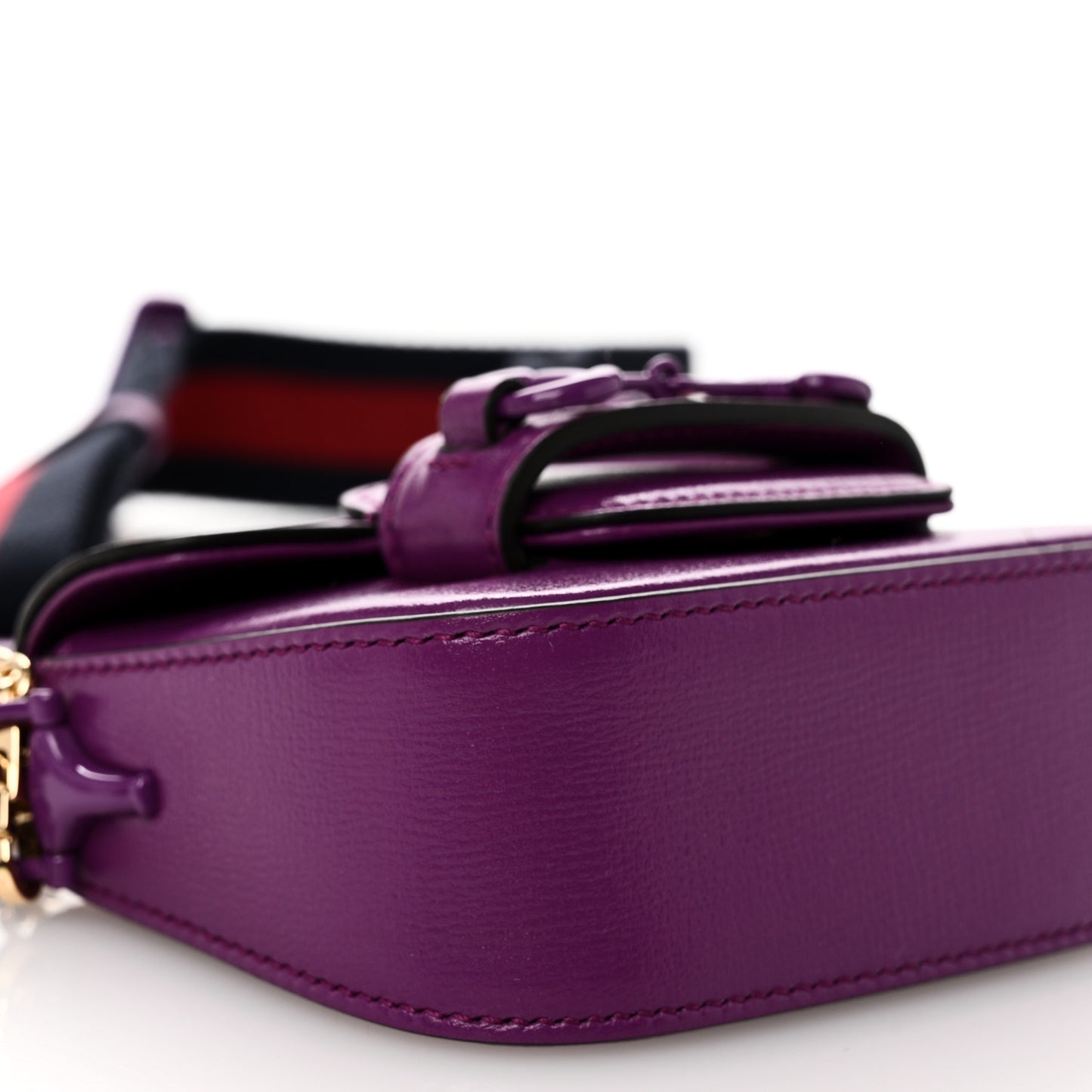 Azalea Calfskin Web Monochrome Horsebit 1955 Wallet On Strap Purple