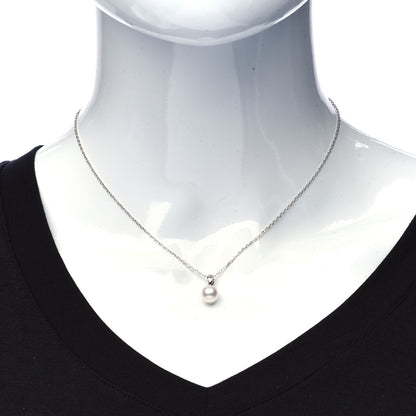 Mikimoto 18K White Gold Akoya Pearl 7.5mm Drop Pendant Necklace 2 of 7