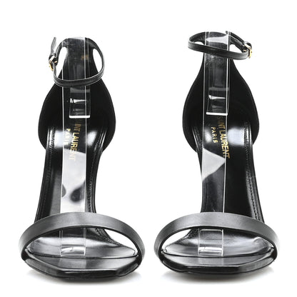 Saint Laurent Calfskin Tripon Amber 105 Ankle Strap Sandals 39 Black 3 of 8