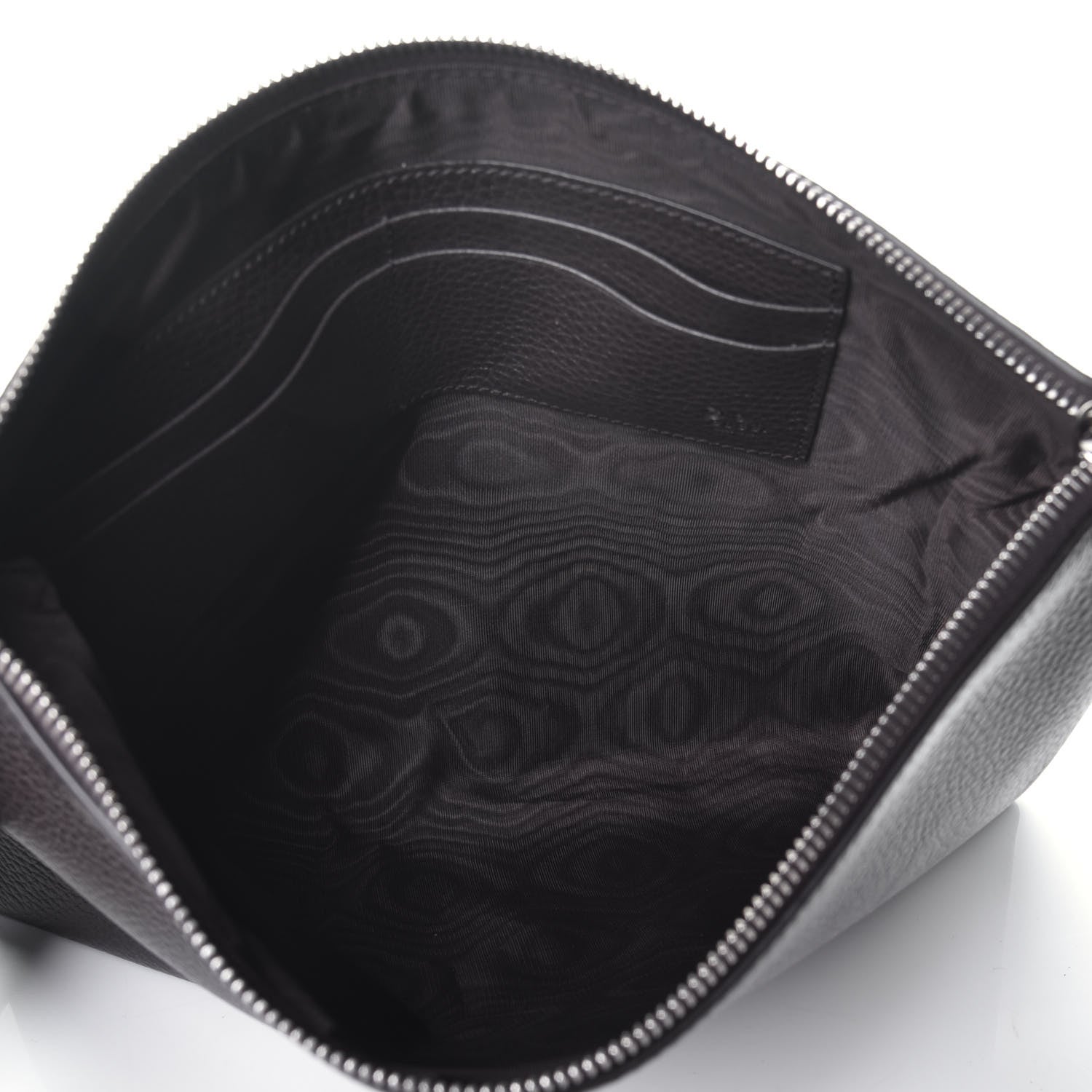 Gucci Grained Calfskin Zip Wristlet Pouch Dark Brown 5 of 8