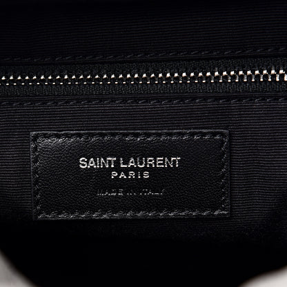 Saint Laurent Calfskin Y Quilted Monogram Small Loulou Bowling Bag Light Grey 5 of 8
