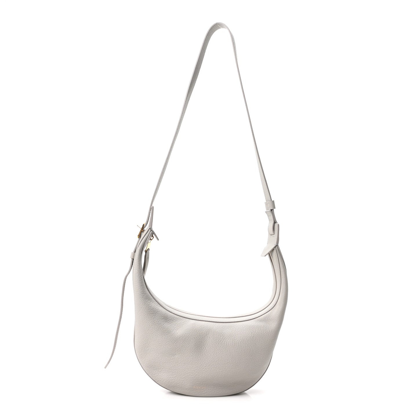 Pebbled Calfskin Augustina Small Crossbody Light Grey