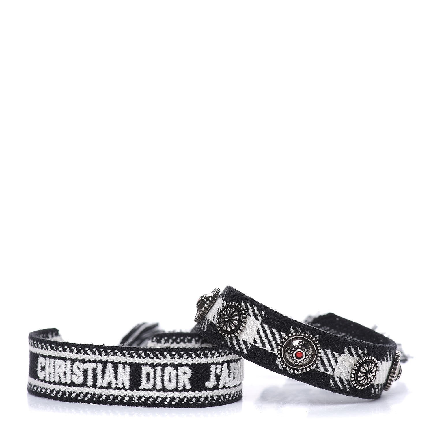 Christian Dior Woven Cotton Oblique J'Adior Friendship Bracelet Set Black 1 of 4