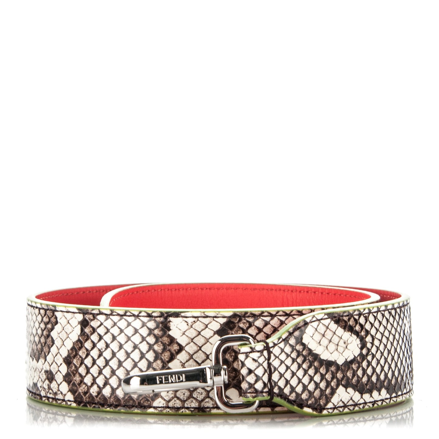 Shiny Python Vitello Dolce Strap You White Papavero