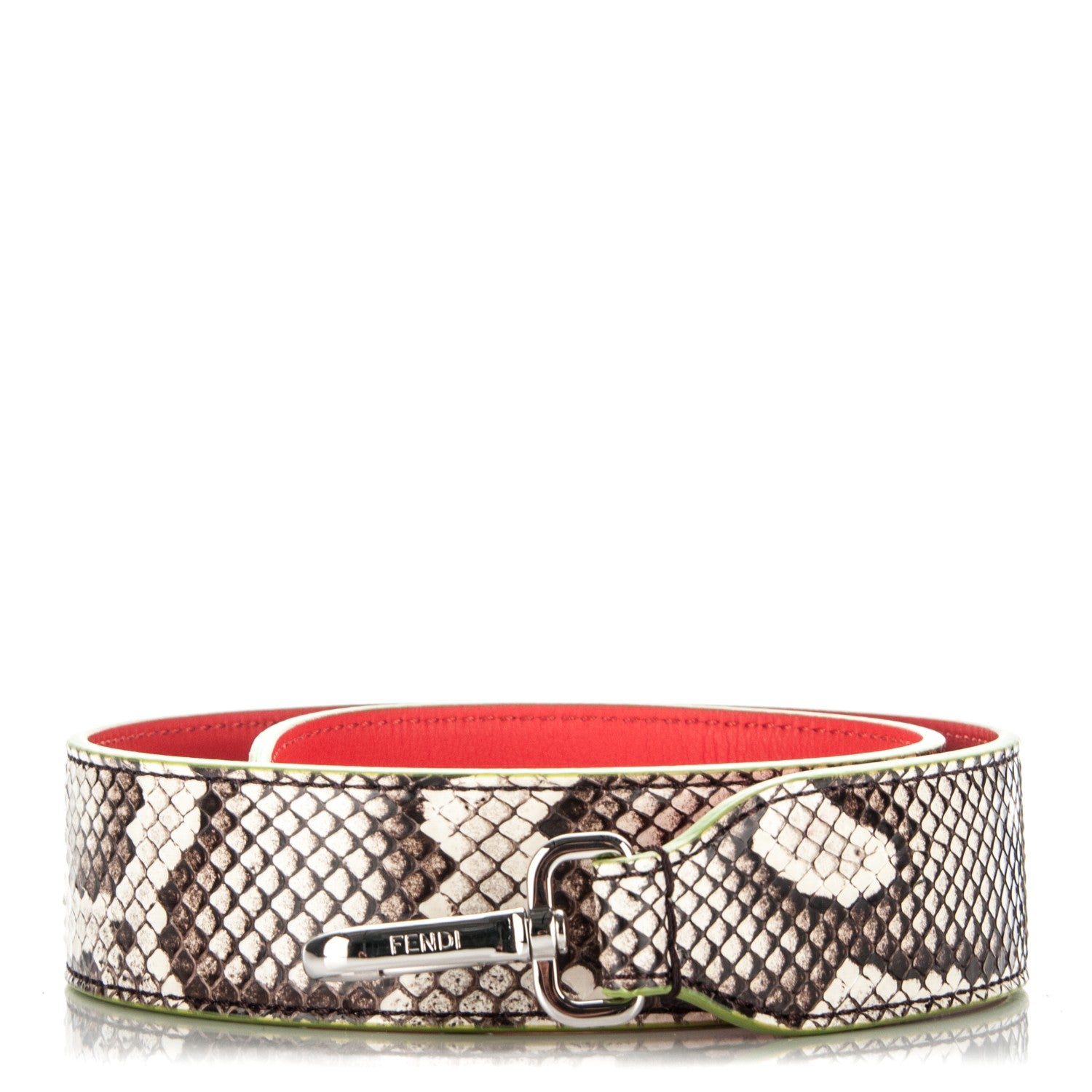 Fendi Shiny Python Vitello Dolce Strap You White Papavero 1 of 5
