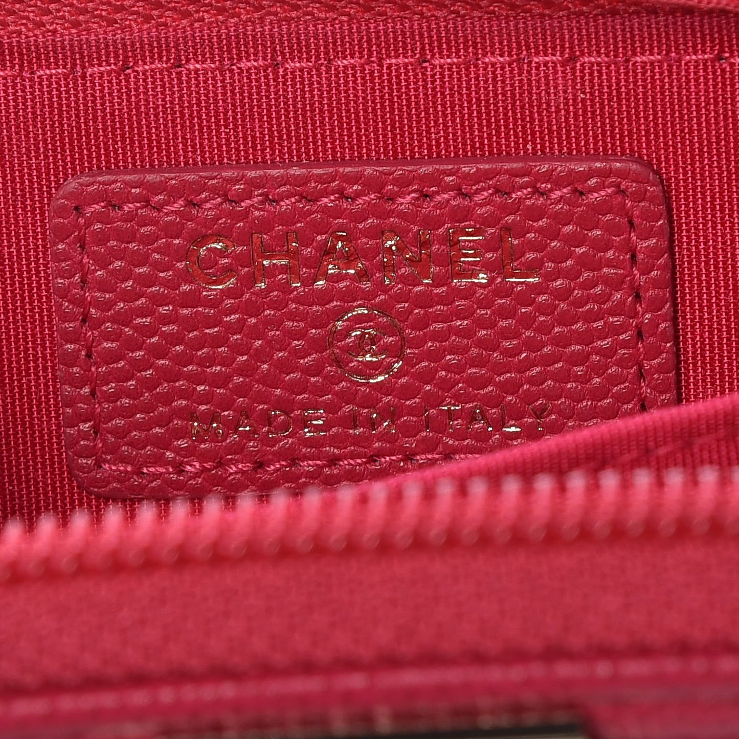 Caviar Quilted Boy Zip Around Coin Purse Wallet Fuchsia