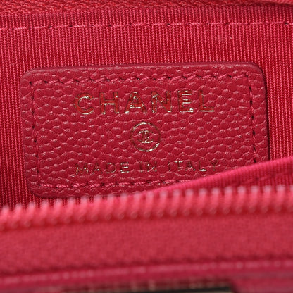 Chanel Caviar Quilted Boy Zip Around Coin Purse Wallet Fuchsia 8 of 10