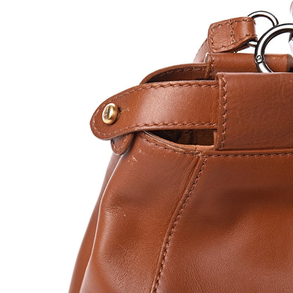 Fendi Vitello Suede Medium Peekaboo Iconic Satchel Cuoio Rame Moro 20 of 22