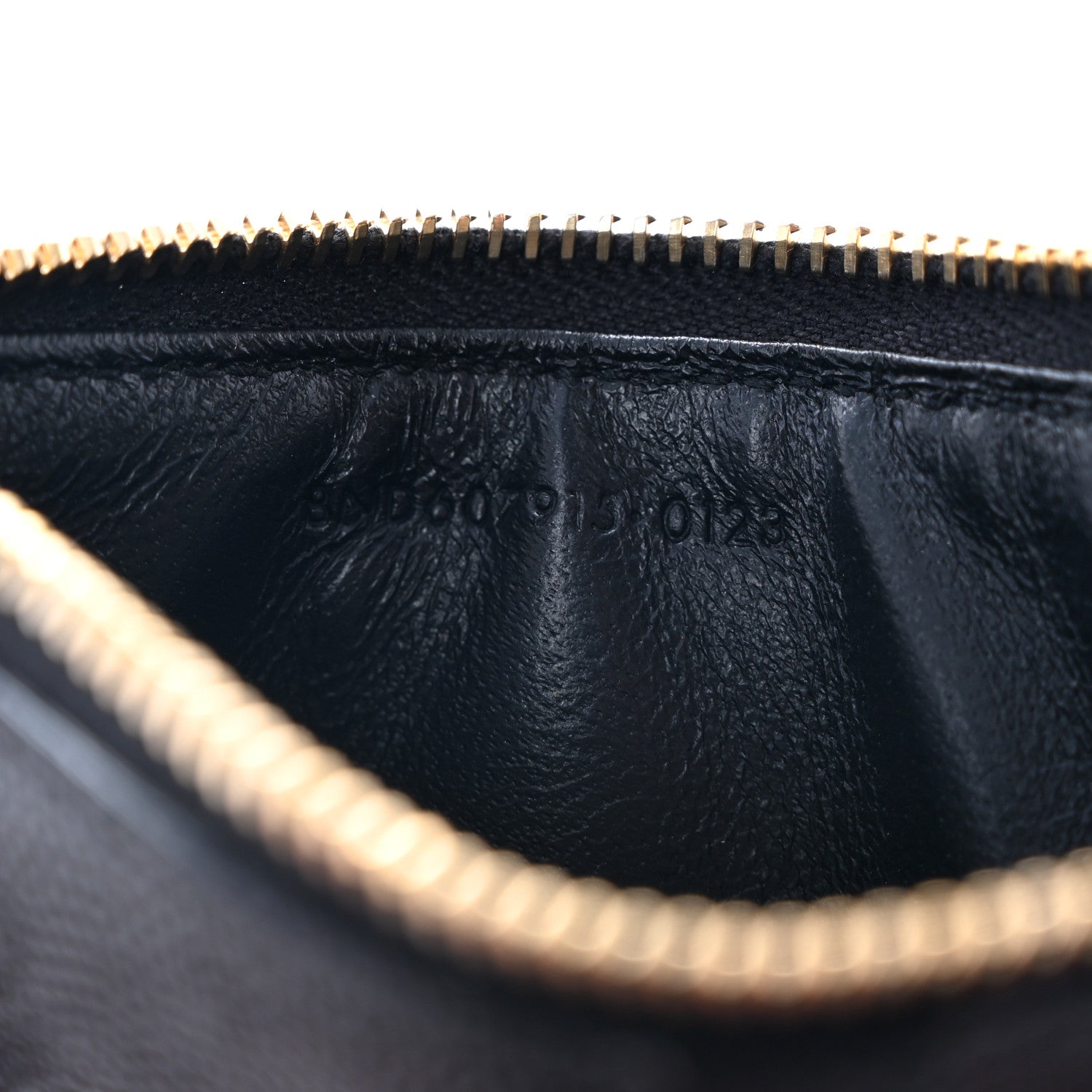 Saint Laurent Monogram Grain de Poudre 5 Fragments Zip Pouch Card Holder Black 7 of 8