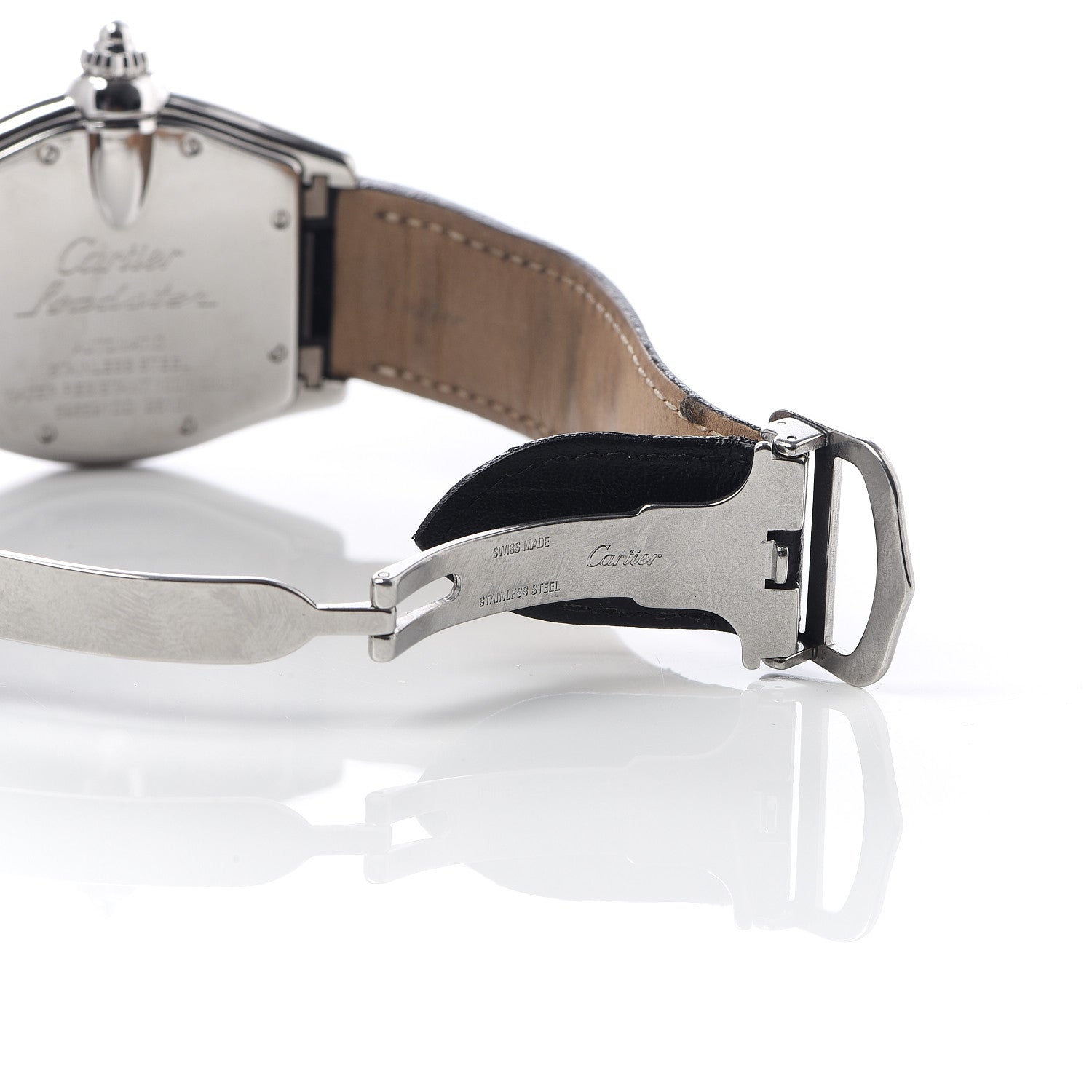 Cartier Stainless Steel Calfskin 37mm Las Vegas Roadster Automatic Watch Black 6 of 6