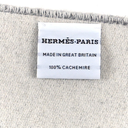 Hermes Cashmere Casaque Vague Muffler Gris Flanelle Ivoire 3 of 3