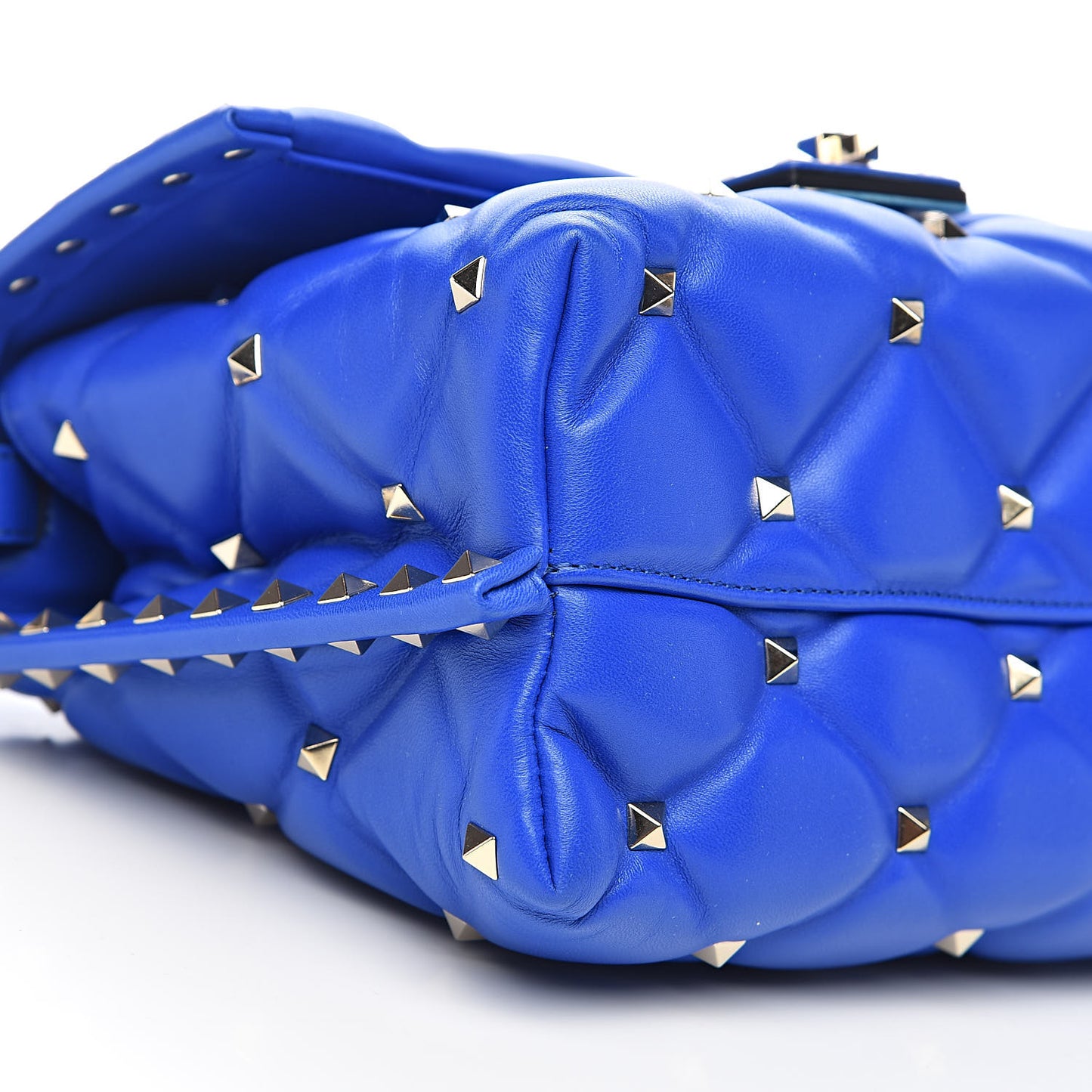 Nappa Medium Candystud Top Handle Bag Acid Blue