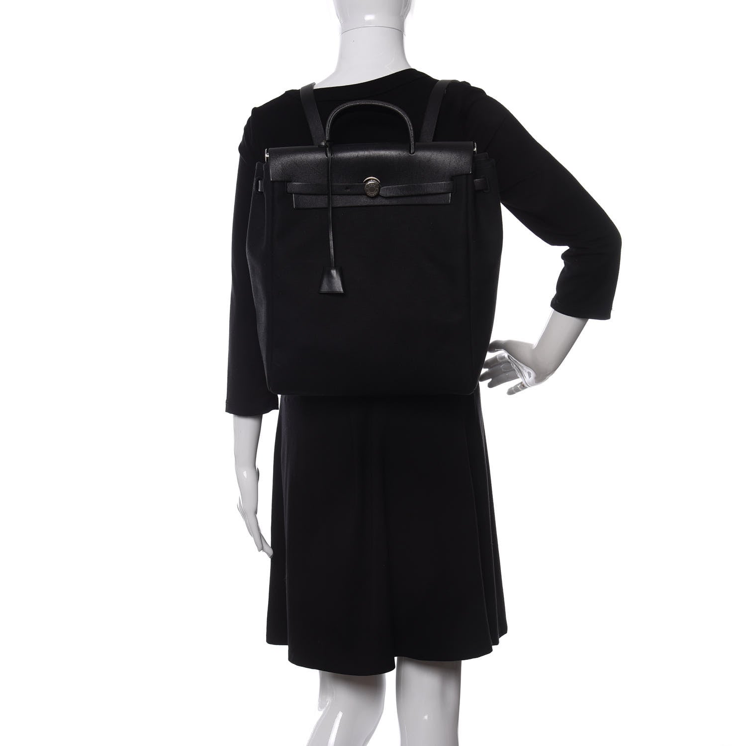 Hermes Toile Vache Calfskin Herbag 39 MM Black 2 of 12