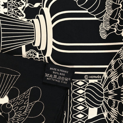 Hermes Silk La Patisserie Francaise Scarf 90 Black Creme 3 of 3