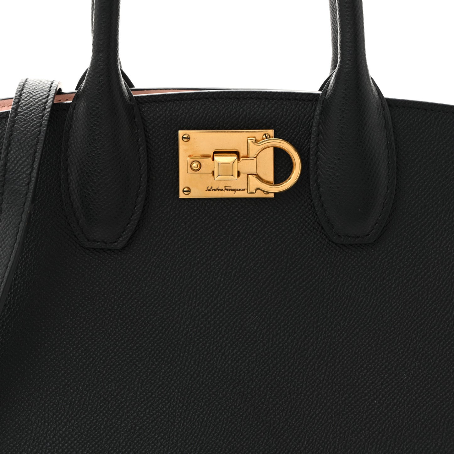 Hammered Calfskin Medium The Studio Box Bag Black