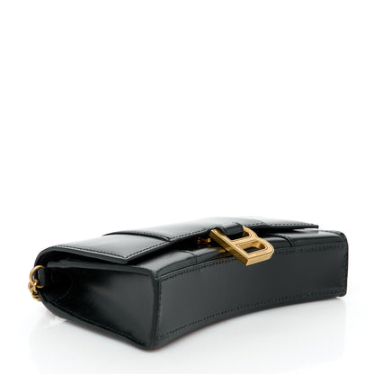 Balenciaga Shiny Box Calfskin Hourglass Chain Bag Black 4 of 10